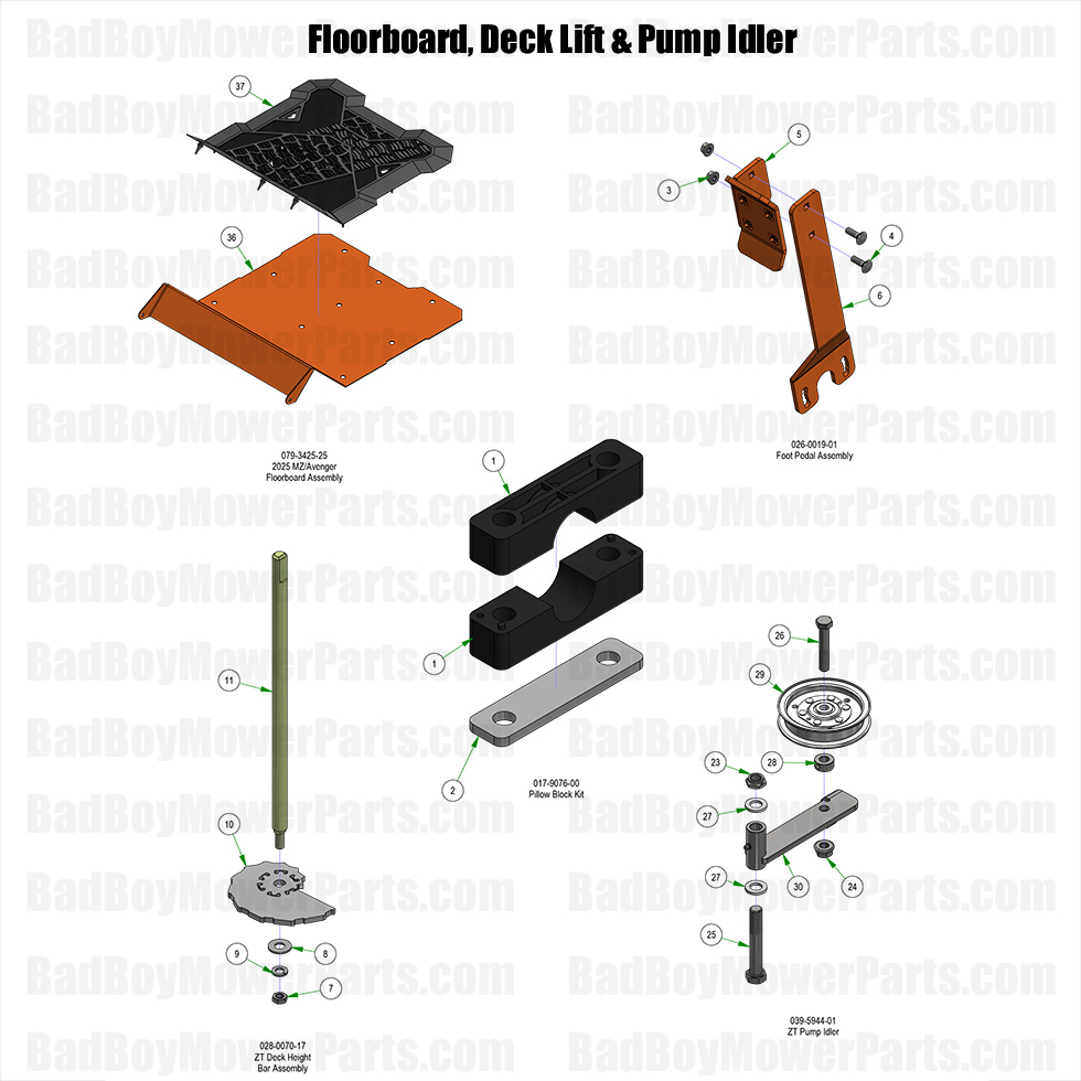 2025 MZ Rambler - Floorboard, Deck Lift & Pump Idler